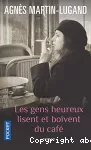 Les gens heureux lisent et boivent du café vignette