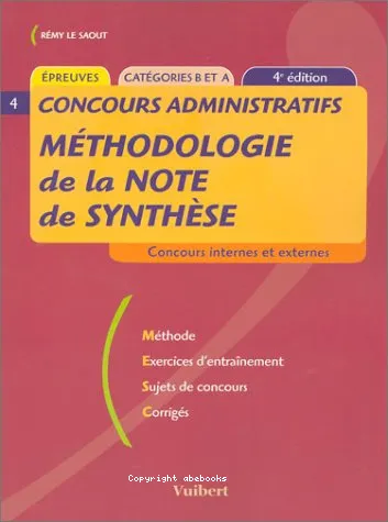 M�thodologie de la note de synth�se