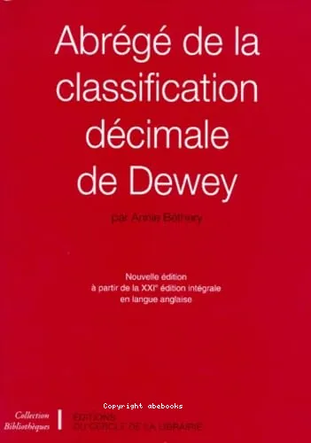 Abr�g� de la classification d�cimale de Dewey